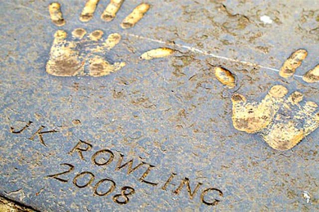 Handprints of JK Rowling on The Royal Mile of Edinburgh