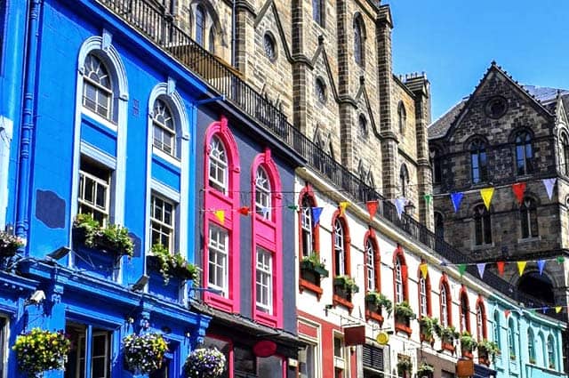 Edinburgh's Victoria Street during the Free Harry Potter Tour